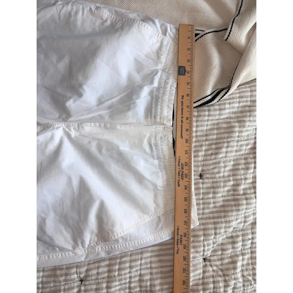Polo Ralph Lauren White Stretch Classic Fit Pants XL Elastic Waist Navy Pony